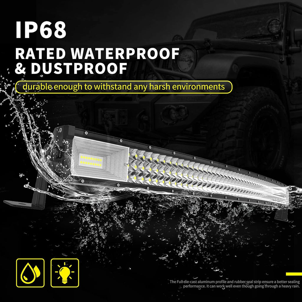 42" Curved LED Light Bar Triple Row 540W 54000LM Off Road Driving Light Pack of 2 Y86622