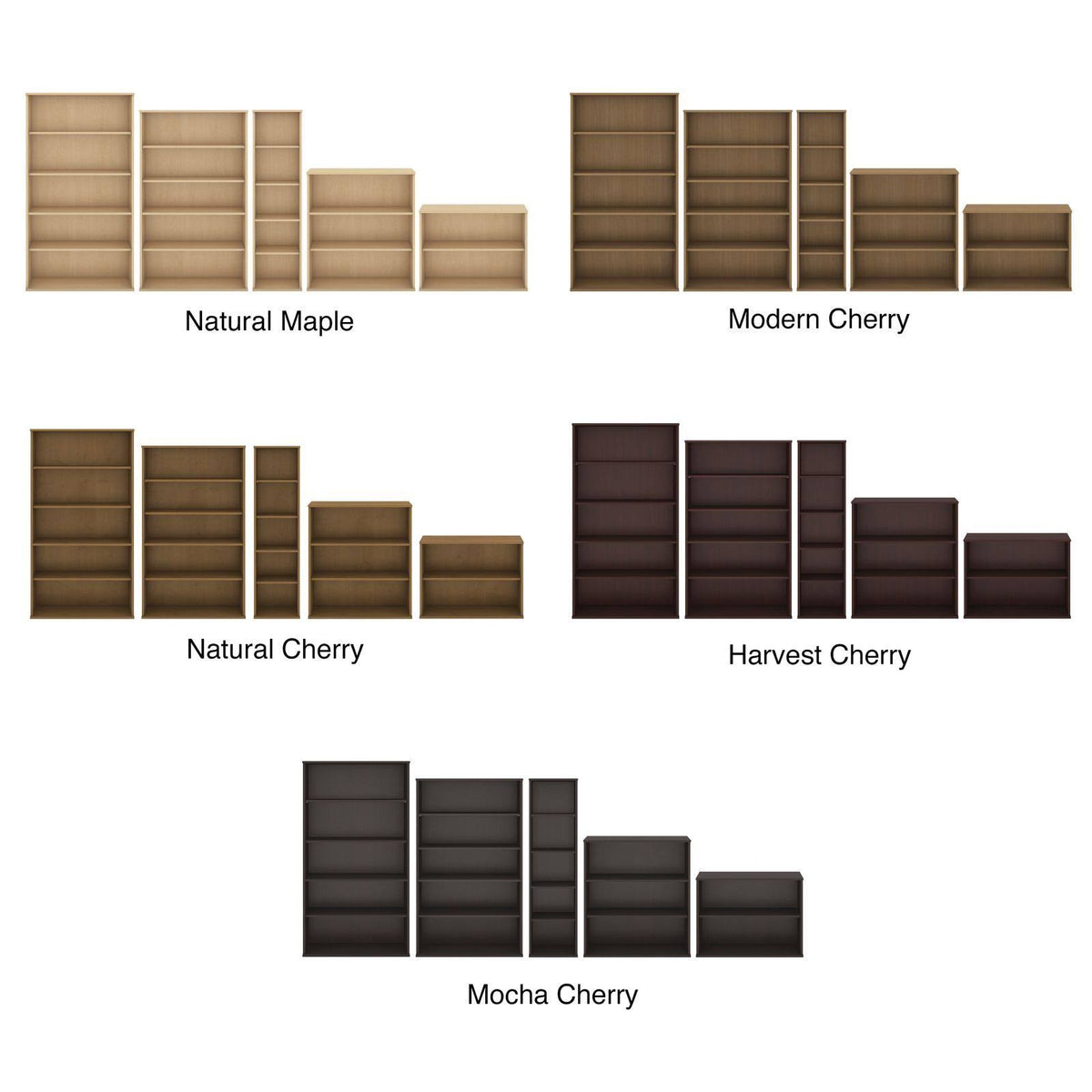 Natural Maple 5 Shelf Bookcase D390