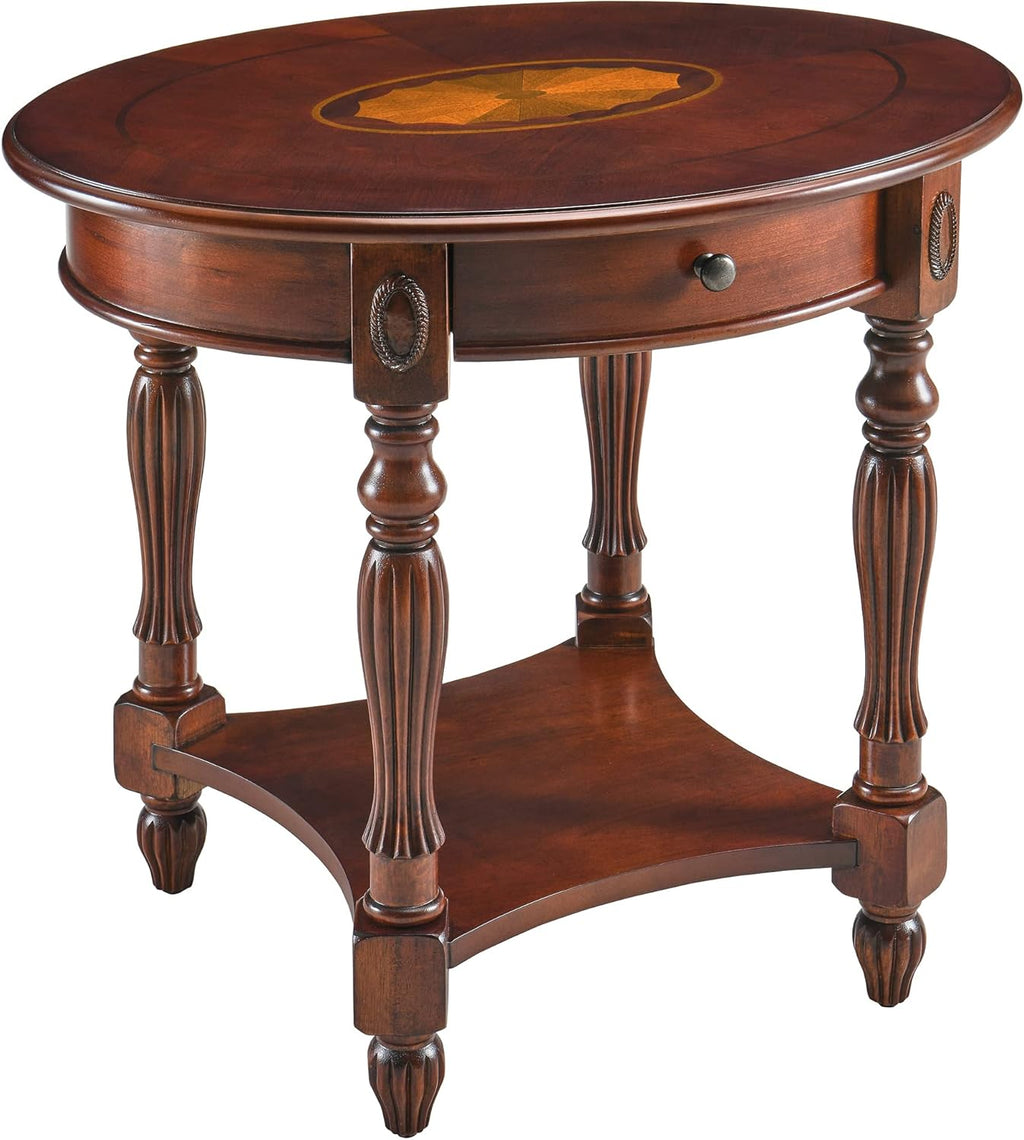 Solid Wood Console Table with Tempered Glass and Storage Shelf Walnut D151