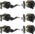 Oil Rubbed Bronze Exterior Entry Lever and Single Cylinder Deadbolt Combo Pack, Keyed Alike Lockset Handleset P274