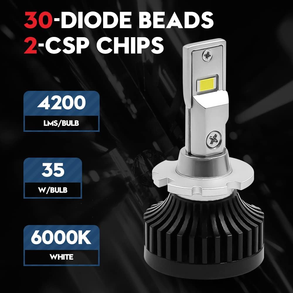 LED Headlight Conversion Kit 70W 8400Lms 6000K White (2 Pack) S434