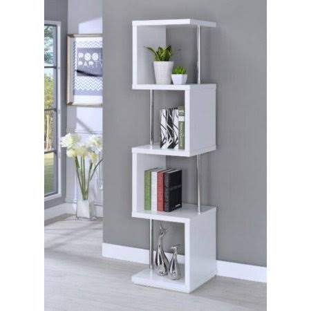 White Geometric Bookcase U217