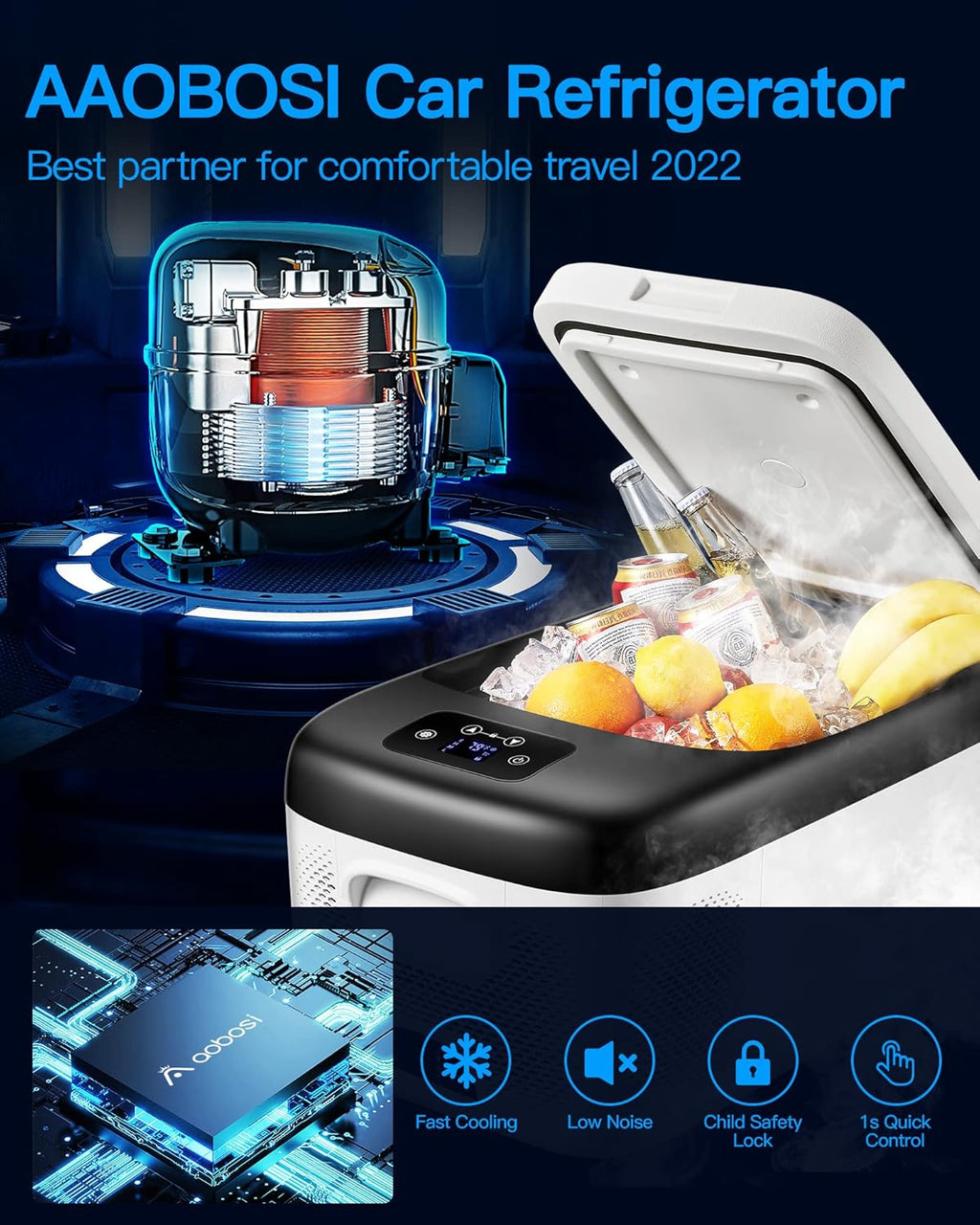 20 Quart Portable Car Refrigerator Freezer with APP Control E56756
