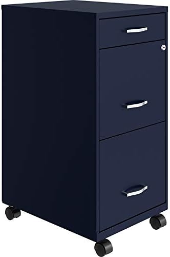3 Drawer Metal Mobile File Cabinet with Lock, Letter Size, Silver F52668