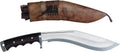 11” Blade Carbon Steel Kukri with Rosewood Handle and Leather Scabbard M77041