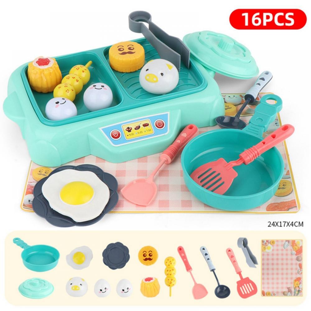 Pretend Play Kitchen Toy with Cooking Utensils and Cut Play Food X5384