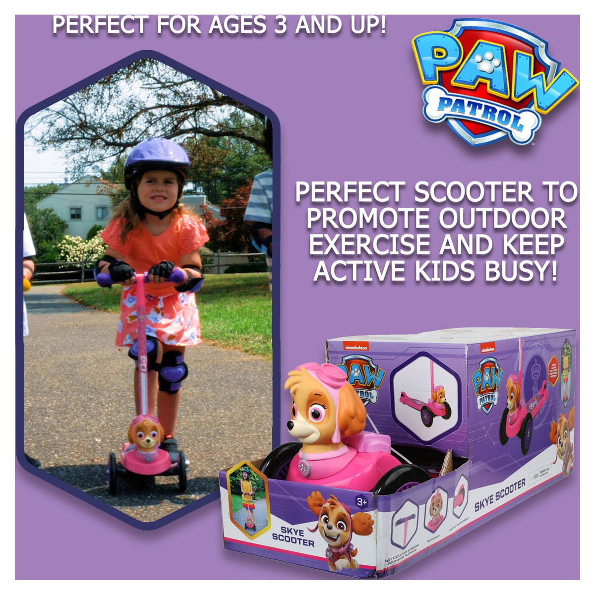 Pink 3 Wheel Scooter with Foot-Activated Brakes U496