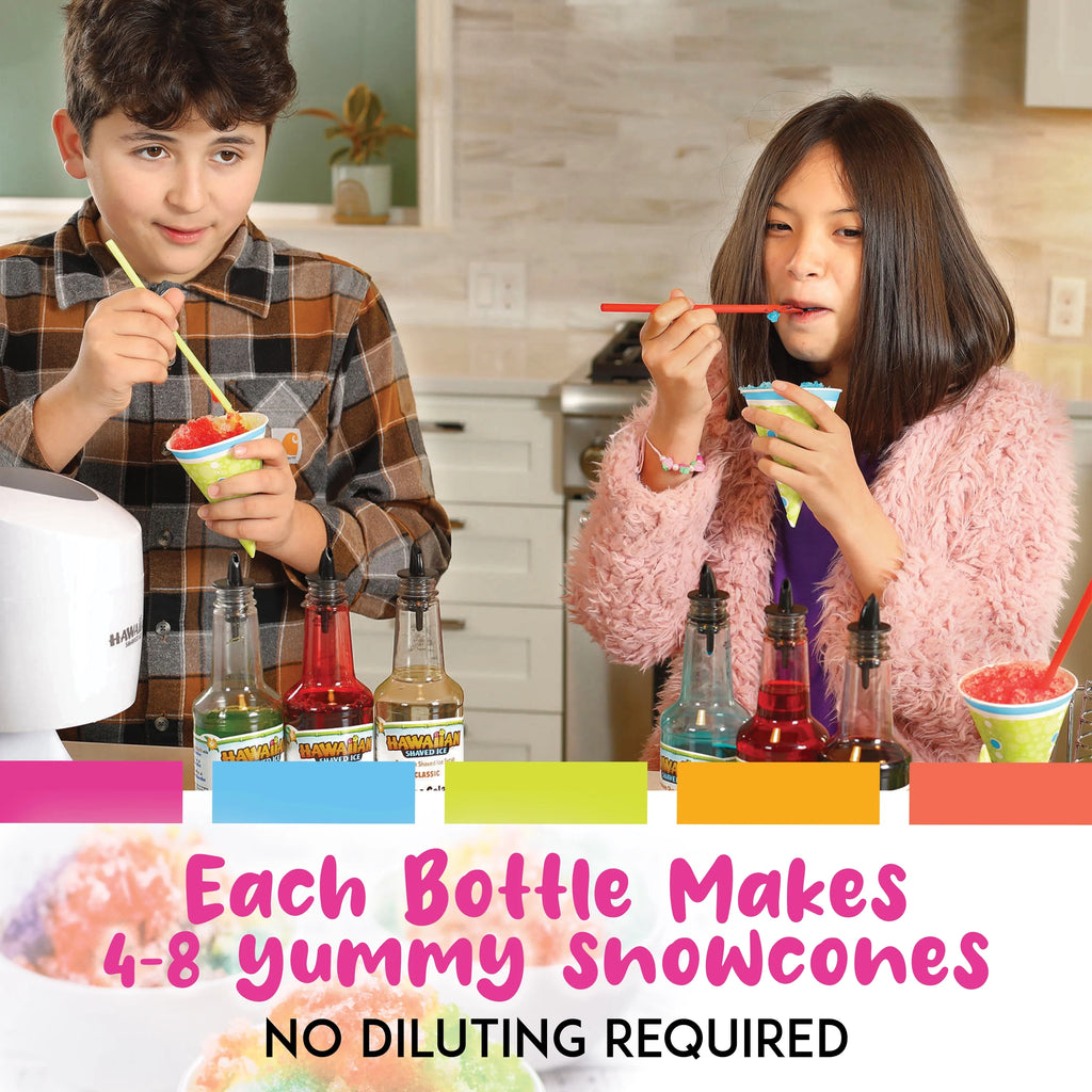 6 Flavor Shaved Ice Syrup Fun Pack with Accessories C8393
