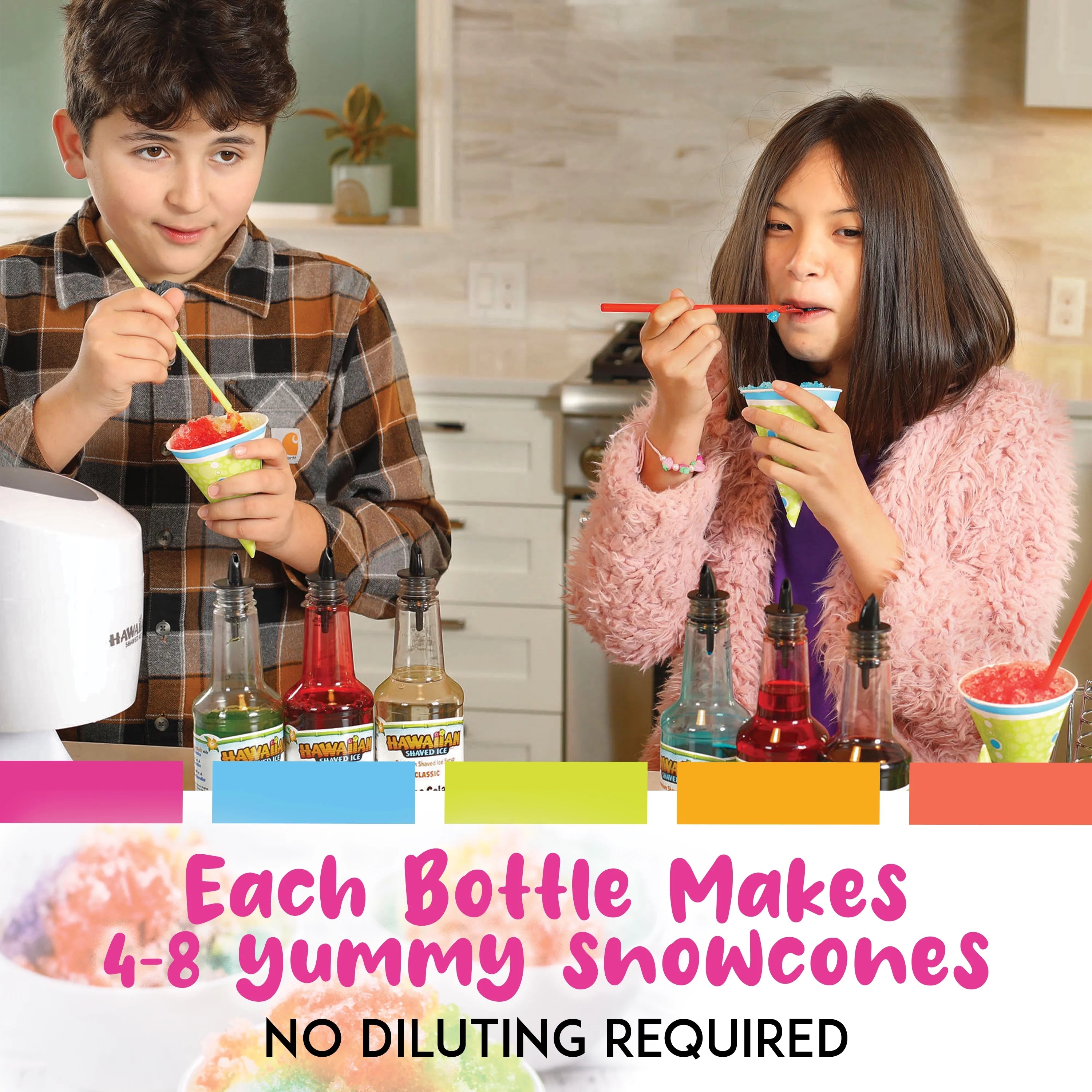 6 Flavor Shaved Ice Syrup Fun Pack with Accessories C8393