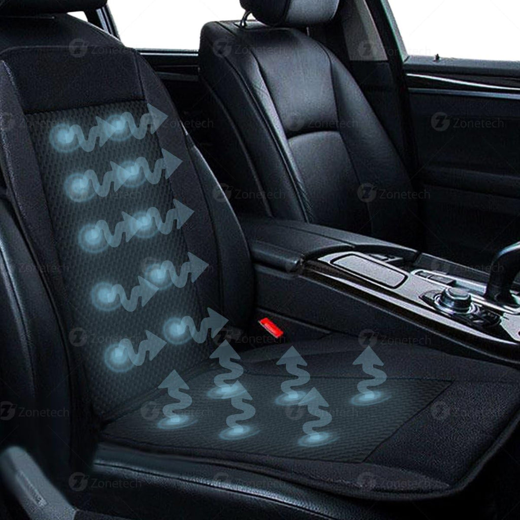 Black Cooling Car Seat Cushion 2-Pack 12V Automotive W945069