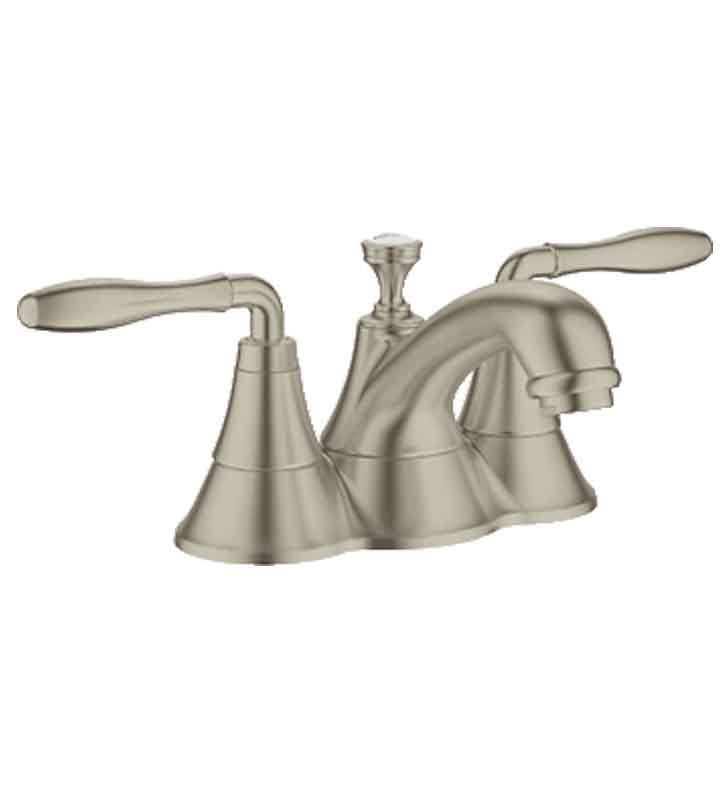 Brushed Nickel Double Handle Centerset Bathroom Faucet W9544