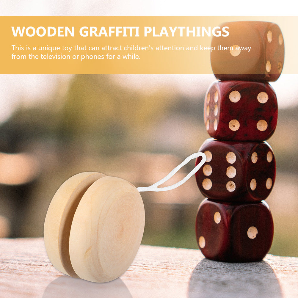 12Pcs Unfinished Wooden Yo-Yo Balls for DIY Hand Painting L6302