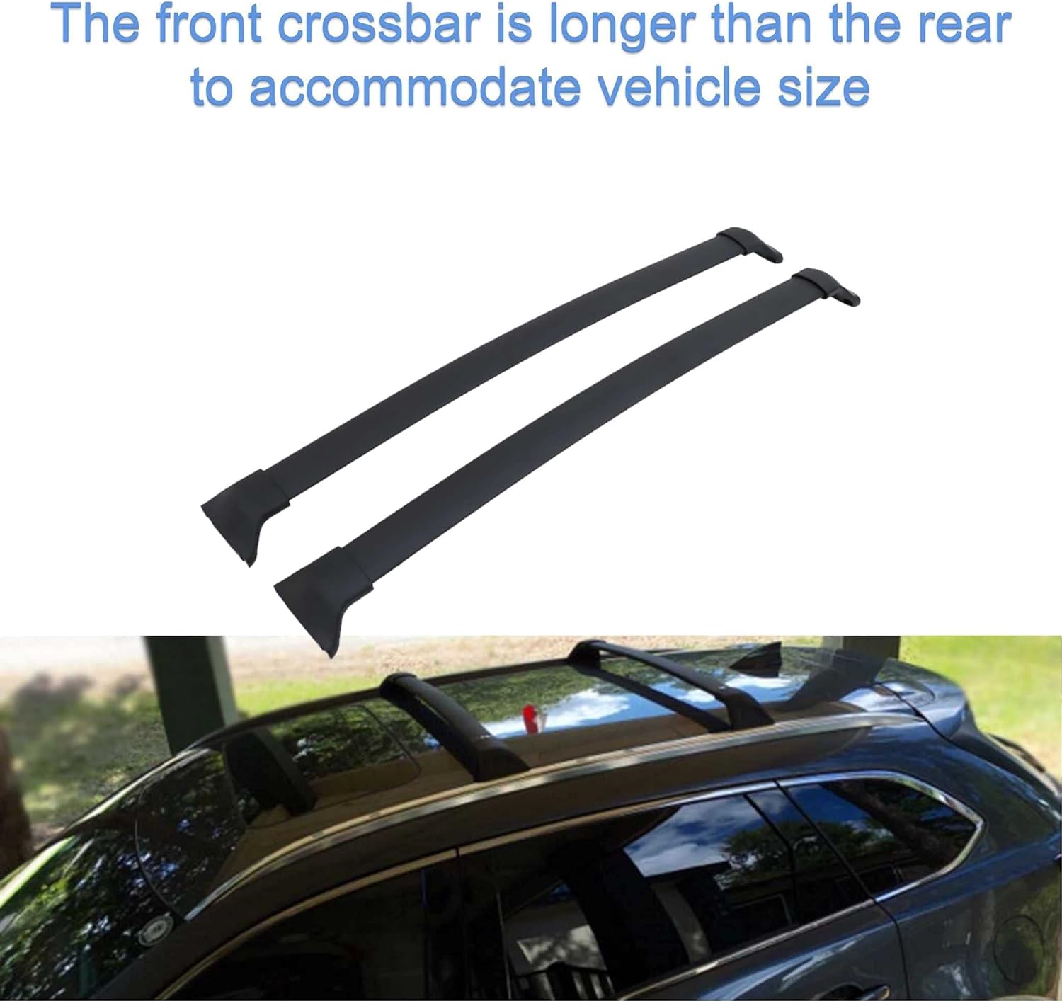 Roof Rail Rack & Cross Bar for Mazda CX-9 2016-2022, All Black V536628