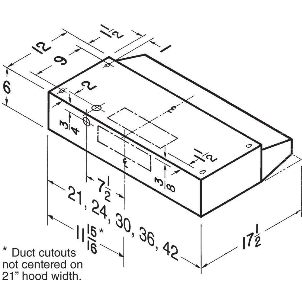 21-Inch White Under Cabinet Range Hood I296