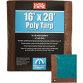 Green-1 Side Brown Woven 16 Ft. x 20 Ft. Medium Duty Poly Tarp P62322
