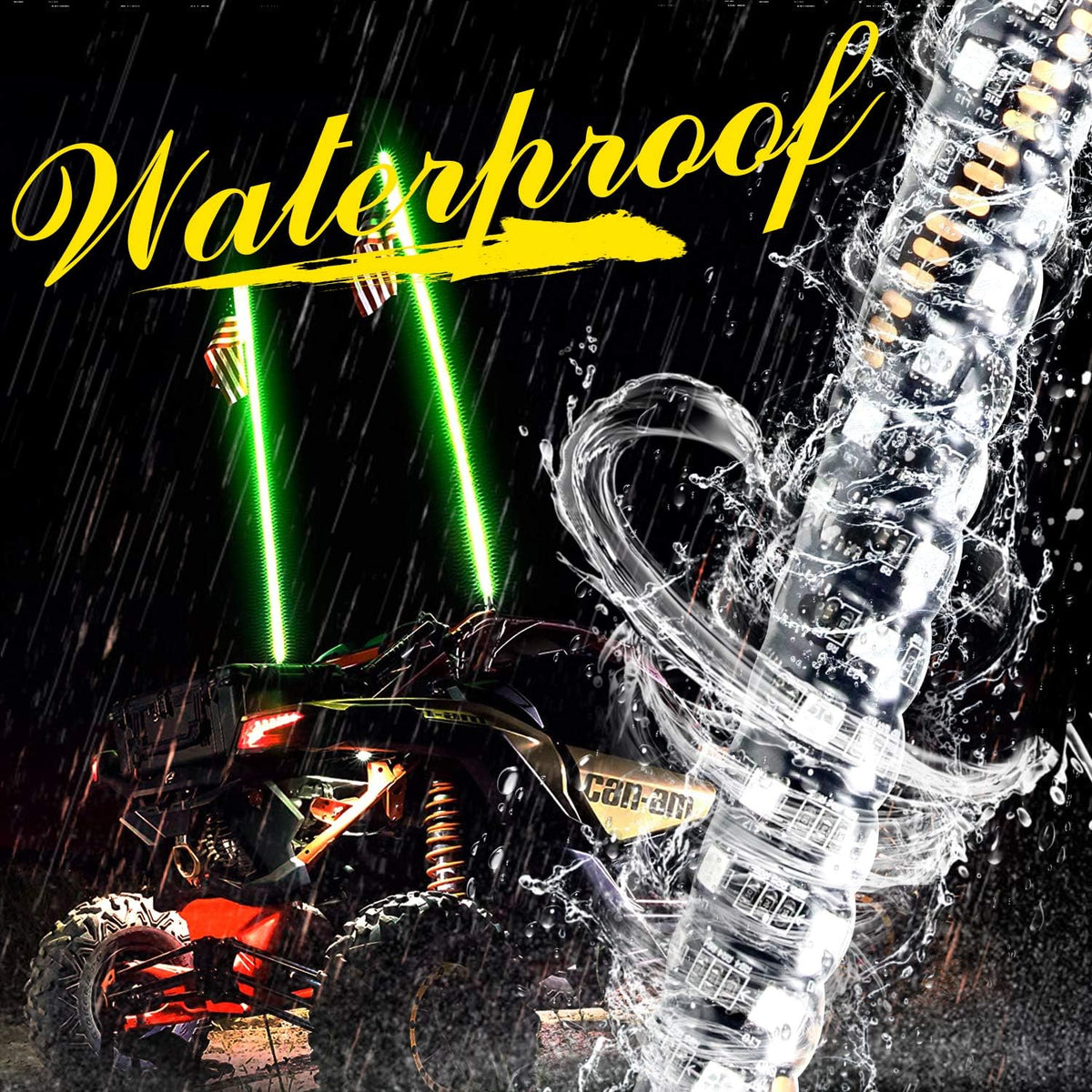 2 Pack 5FT Lighted Whips with Remote K872