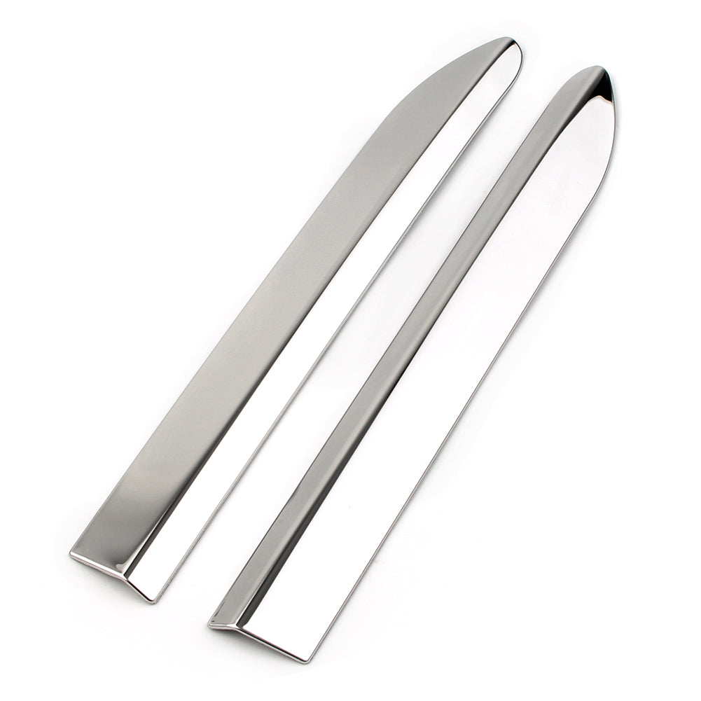 2Pcs Chrome Car Front Bumper Corner Protector Molding Cover Trim A3226