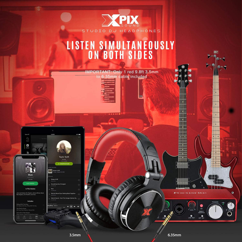 Audio Interface with 2 Samson Microphones + Headphones + Pop Filters + Goose Neck Stands + Cleaning Cloth I408994