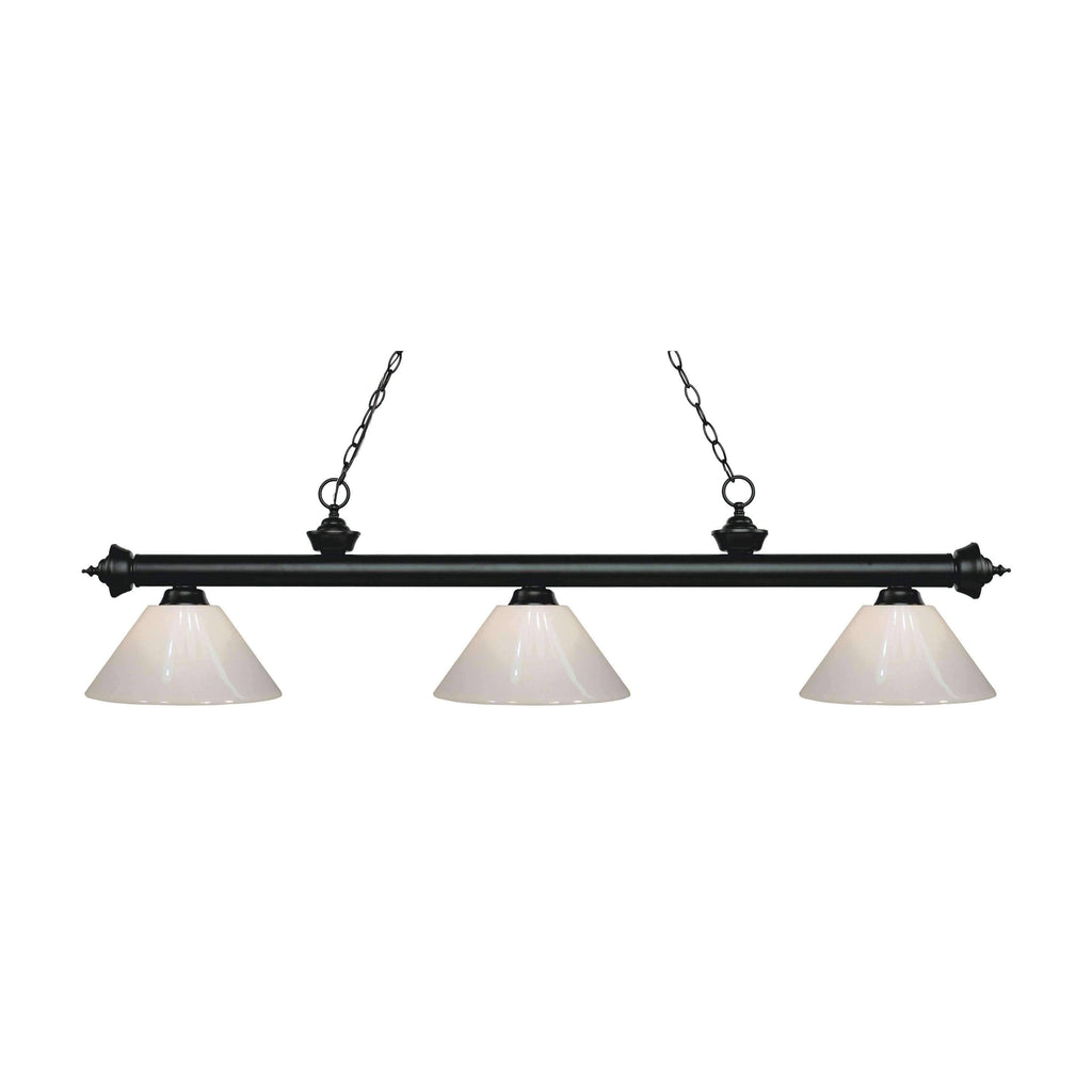 Matte Black 3 Light Billiard Light C3855