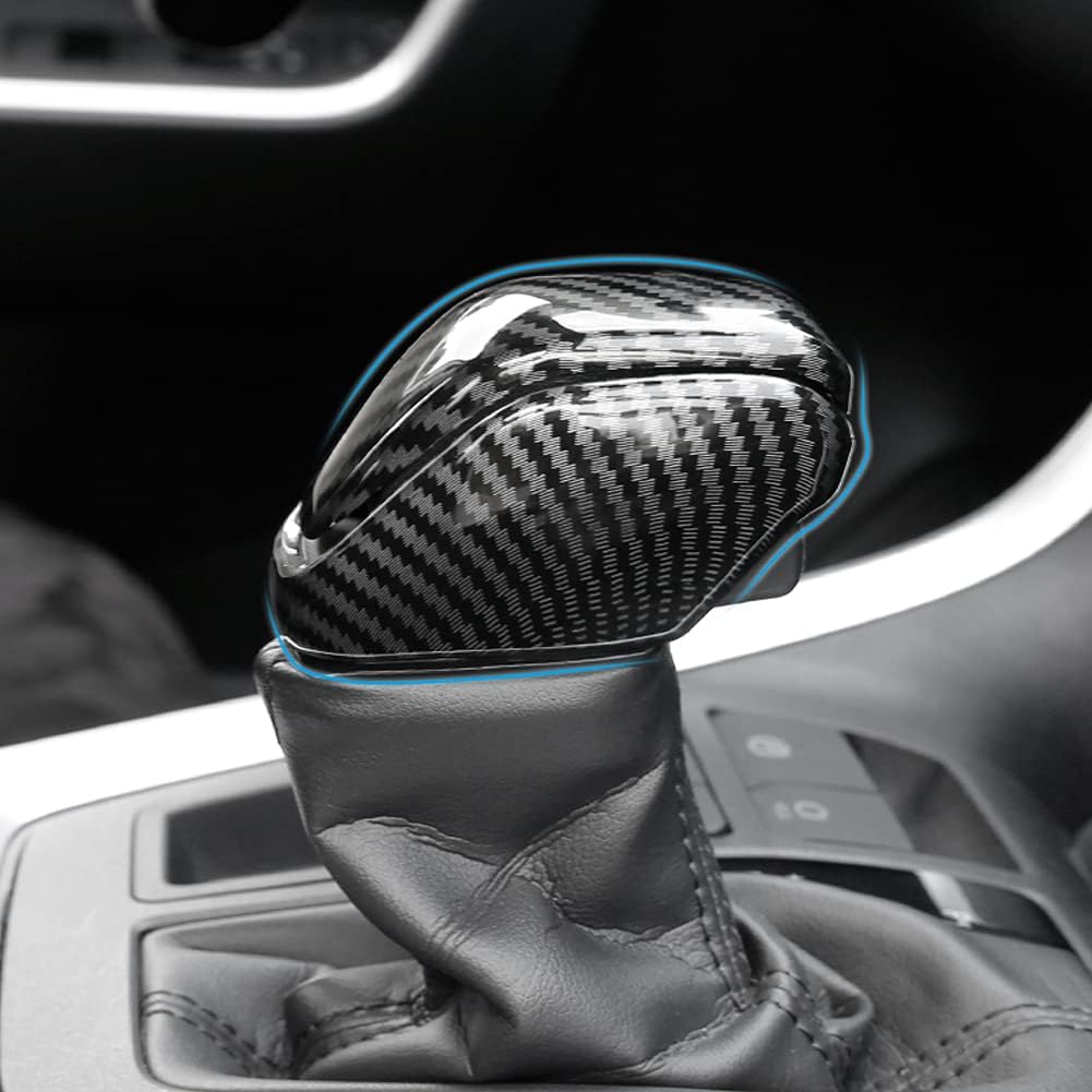 Carbon Fiber Auto Gear Shift Knob Cover Sticker Trim G21068