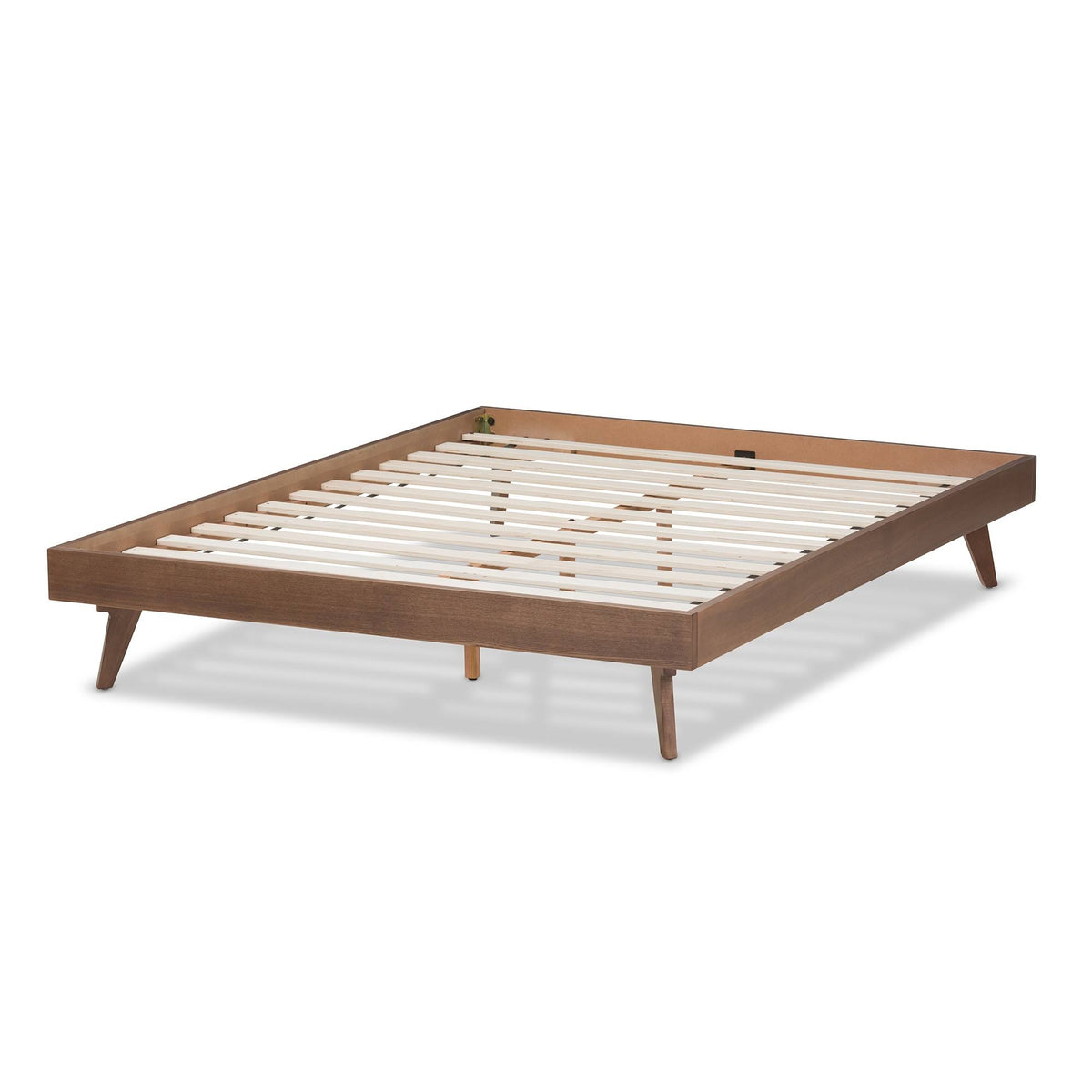 Solid Wood Bed Frame Full / Walnut Brown Y3582