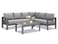 Grey Aluminum Corner Sectional Sofa with Dark Grey Cushions S628680