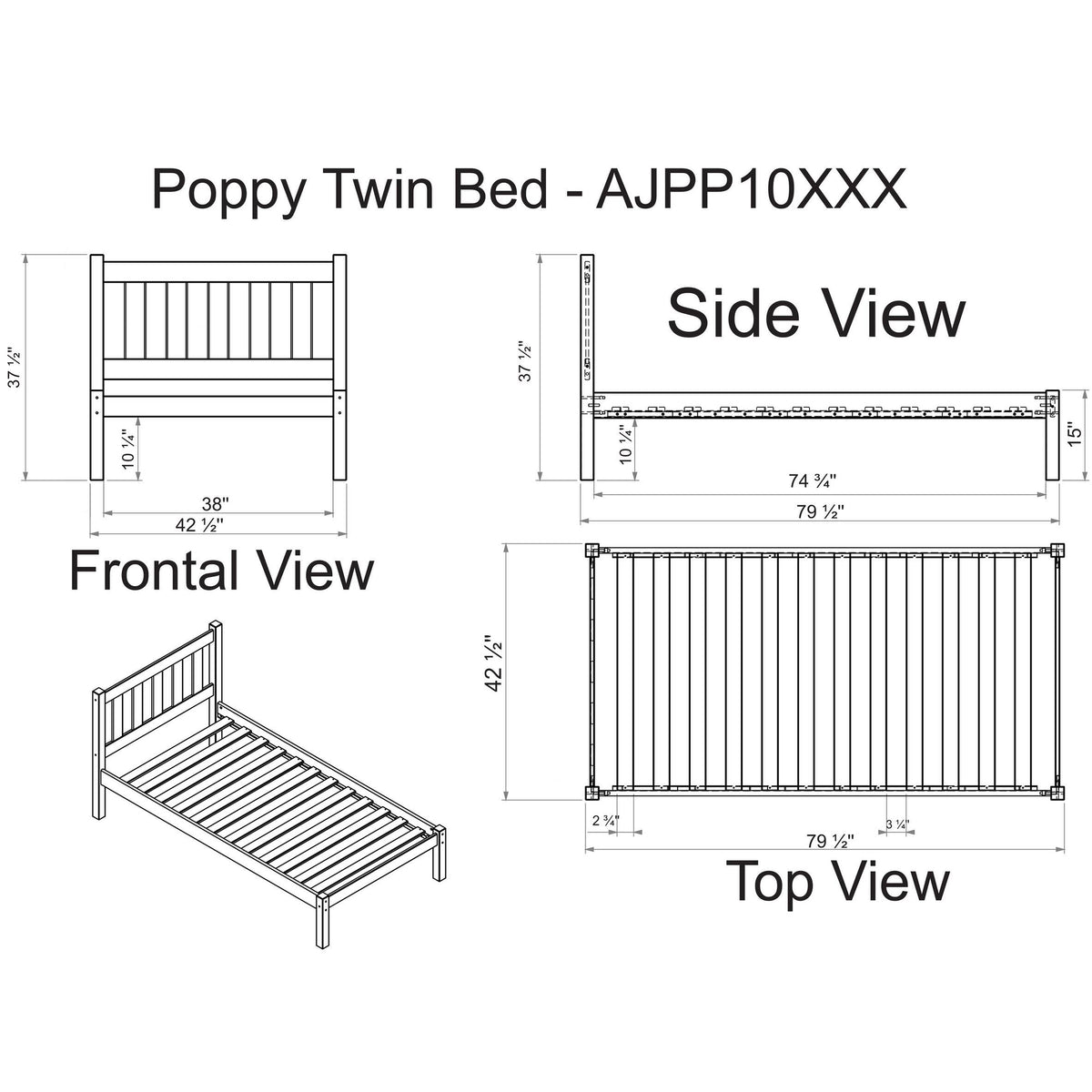 White Twin Bed with Storage Drawers R933