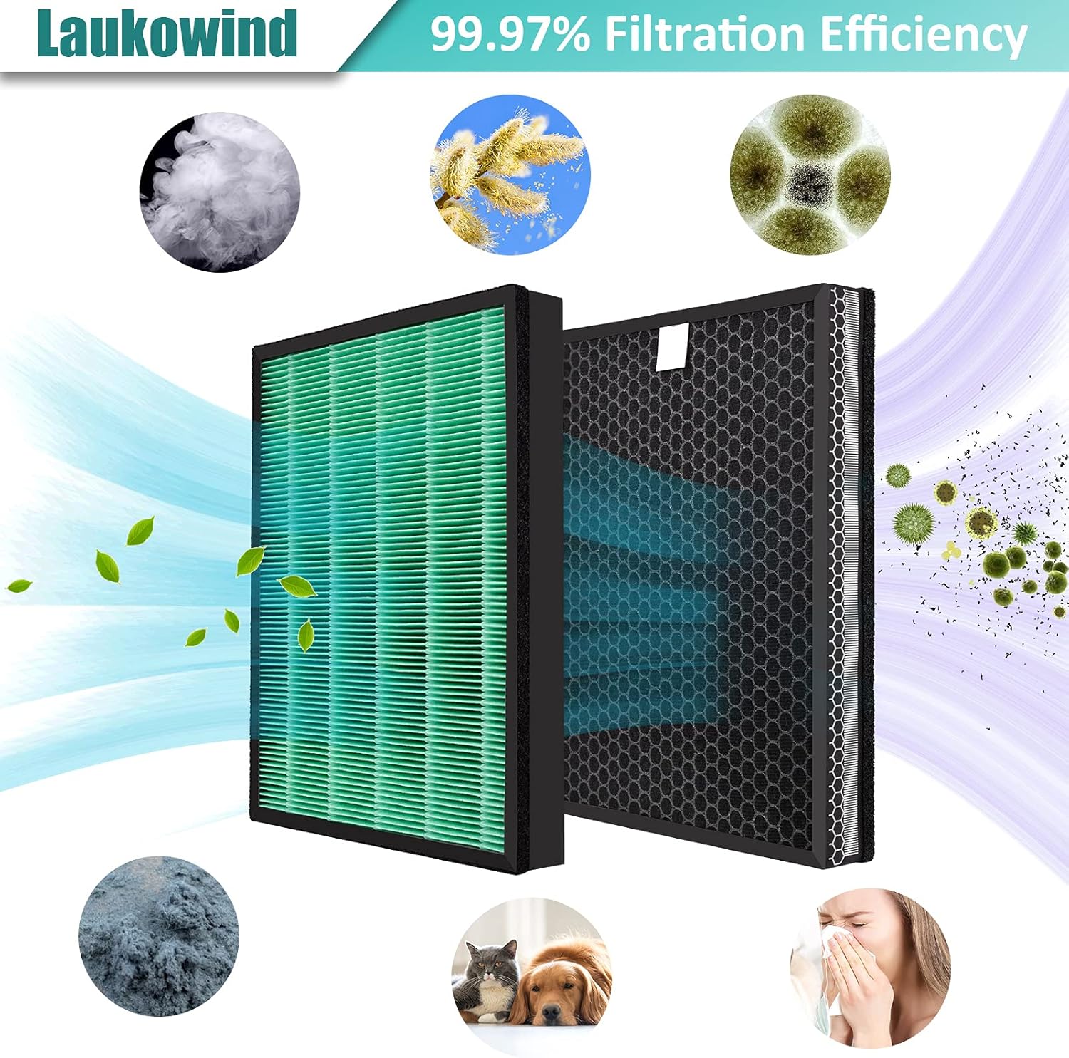 Combined True HEPA with Activated Carbon 2-in-1 Filter Replacement (2 Pack) H540