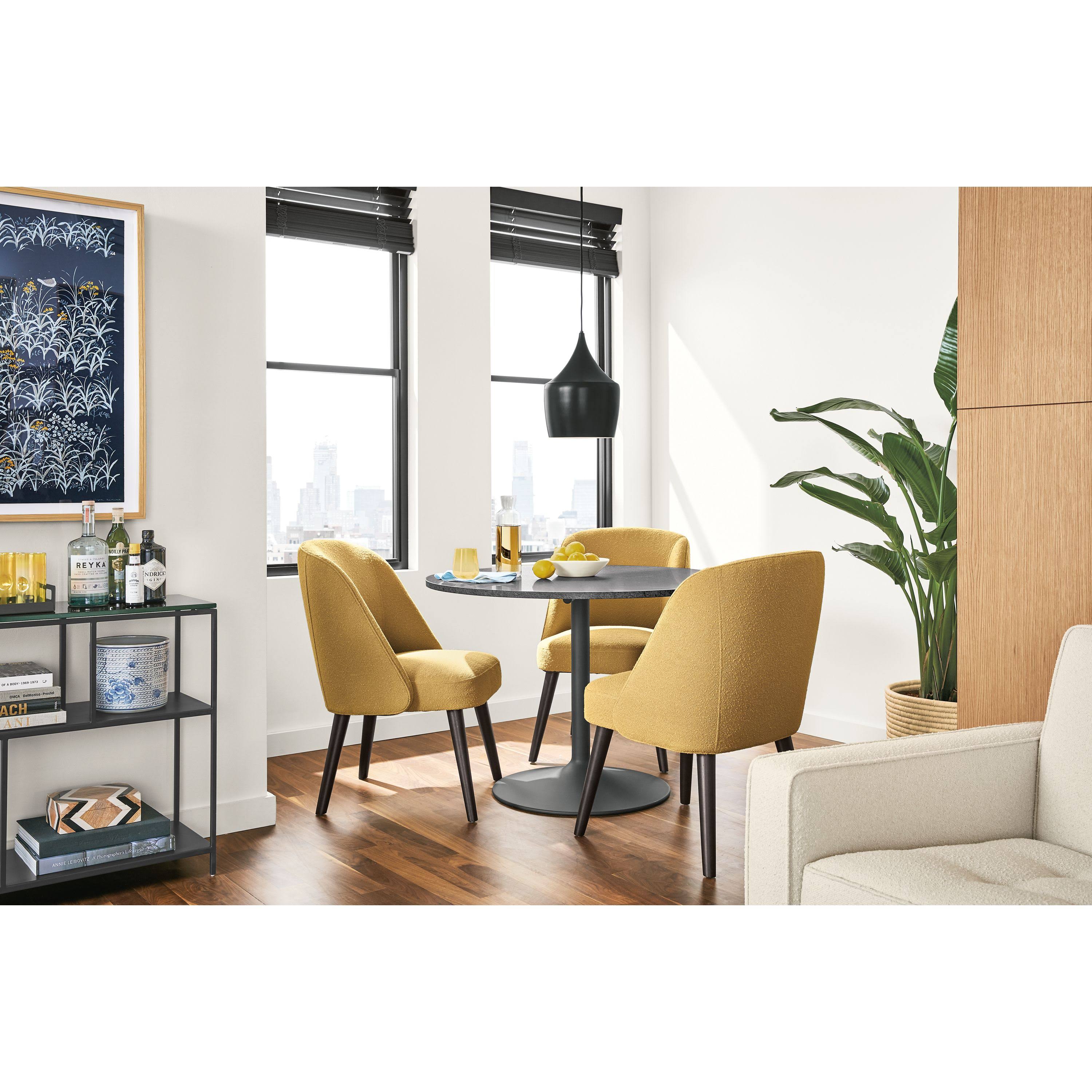 Modern Cora Side Chair in Declan Olive with Charcoal Legs Green Performance Fabric B897106