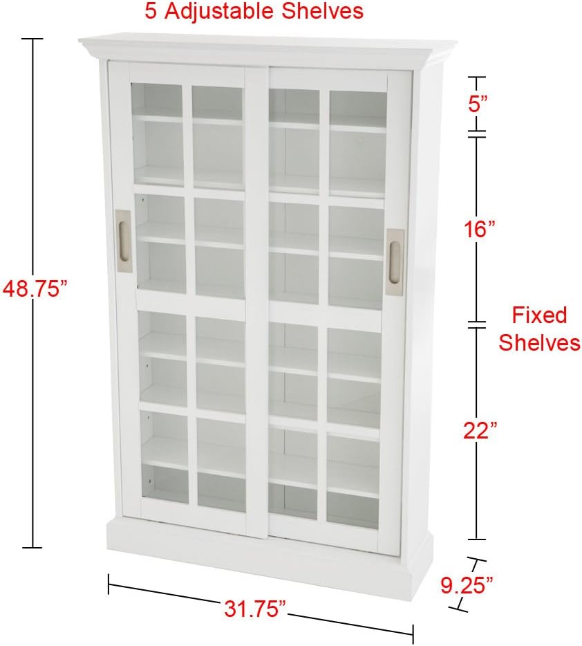 White Sliding Door Display Cabinet B73897