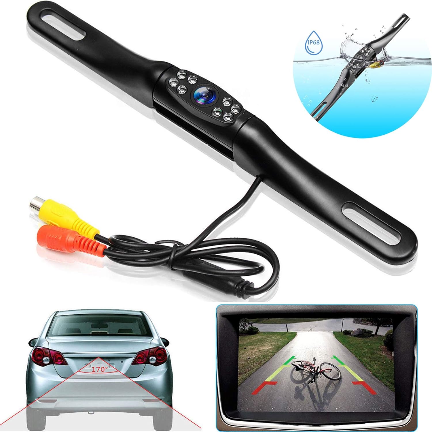 Backup Camera with 8 Bright LEDs 170° Wide Viewing Angle Waterproof Pack of 2 Z87594