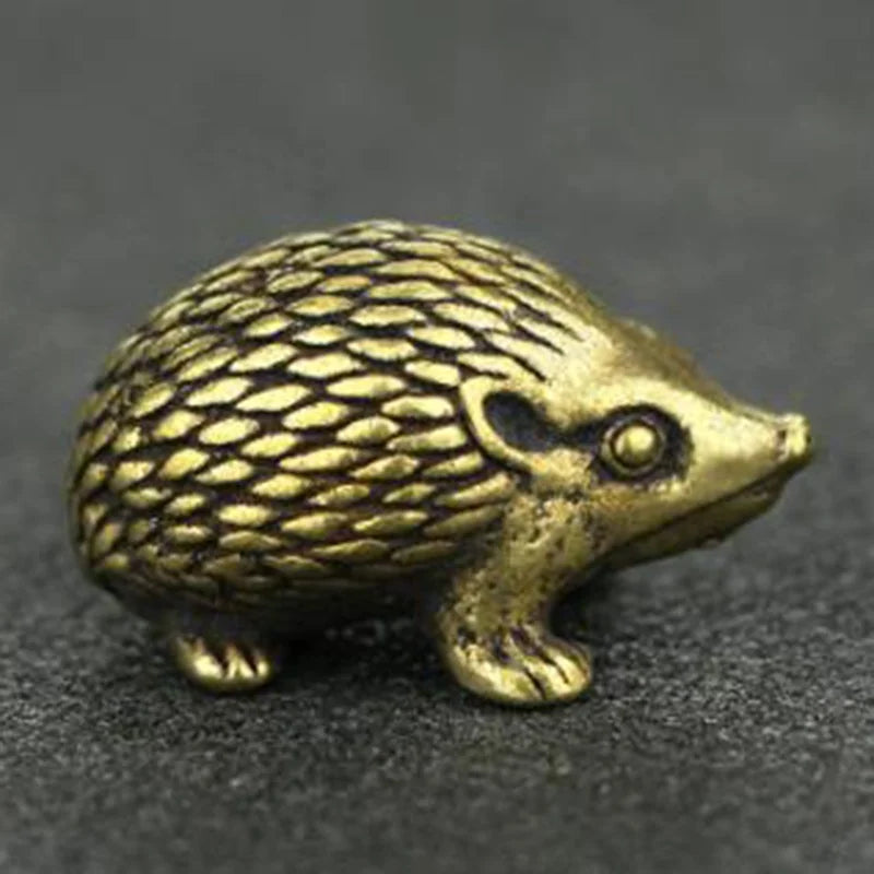 Mini Brass Hedgehog Statue Ornament W429477