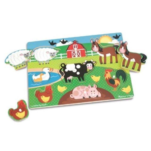 Wooden Peg Puzzle Farm Animals F101