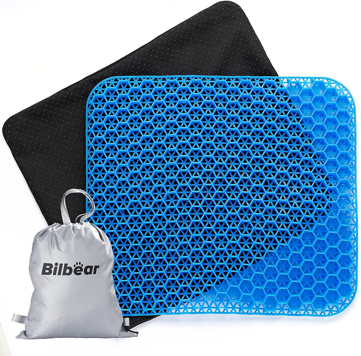 Gel Kayak Seat Cushion with Washable Non-Slip Cover, Waterproof Double Thicken Layer, Breathable Honeycomb Design, 14.9inch*12.9inch*1.1inch C15705