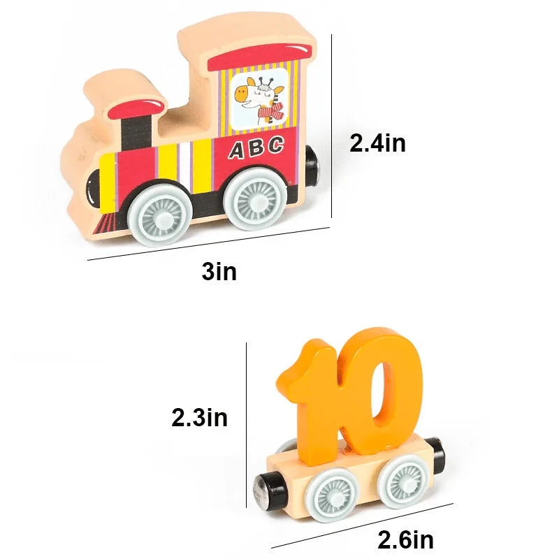 Wooden Magnetic Train Building Blocks Puzzle Toys D795531