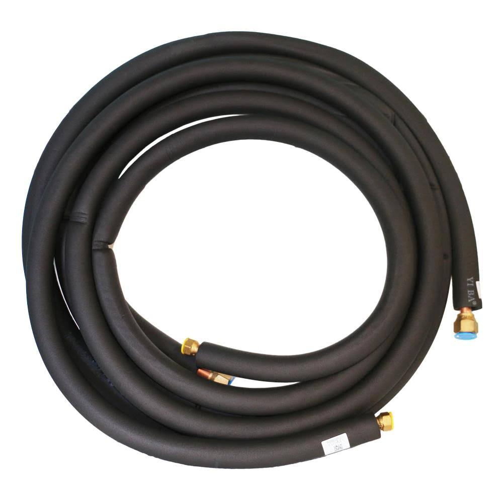 Black 25 ft Universal Cooper Line Set for Mini Split Air Conditioner S448705