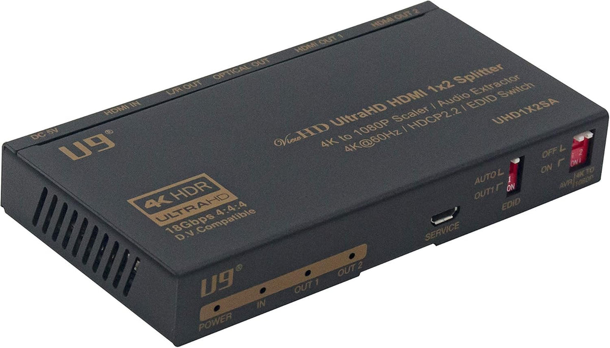 1 in 4 Out HDMI 2.0 4K Splitter with 4K to 1080P Downscaler X507