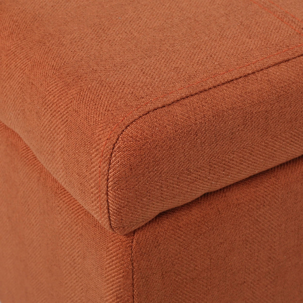 Orange Fabric Storage Ottoman I11515