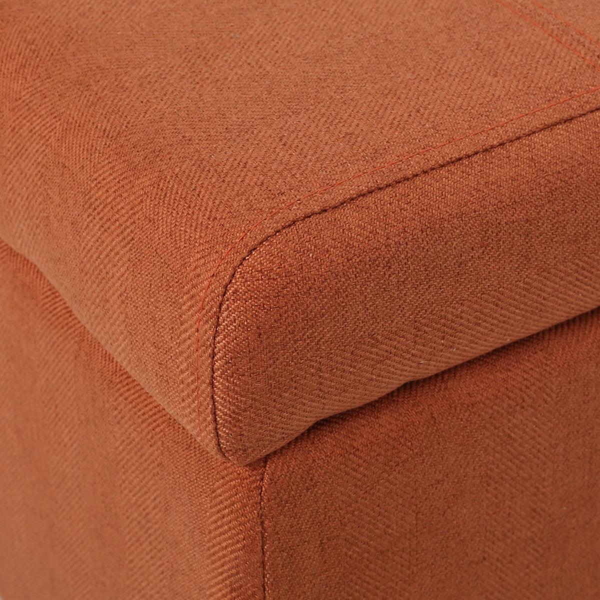 Orange Fabric Storage Ottoman I11515