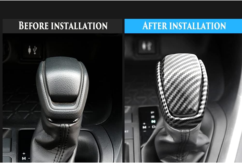 Carbon Fiber Auto Gear Shift Knob Cover Sticker Trim G21068