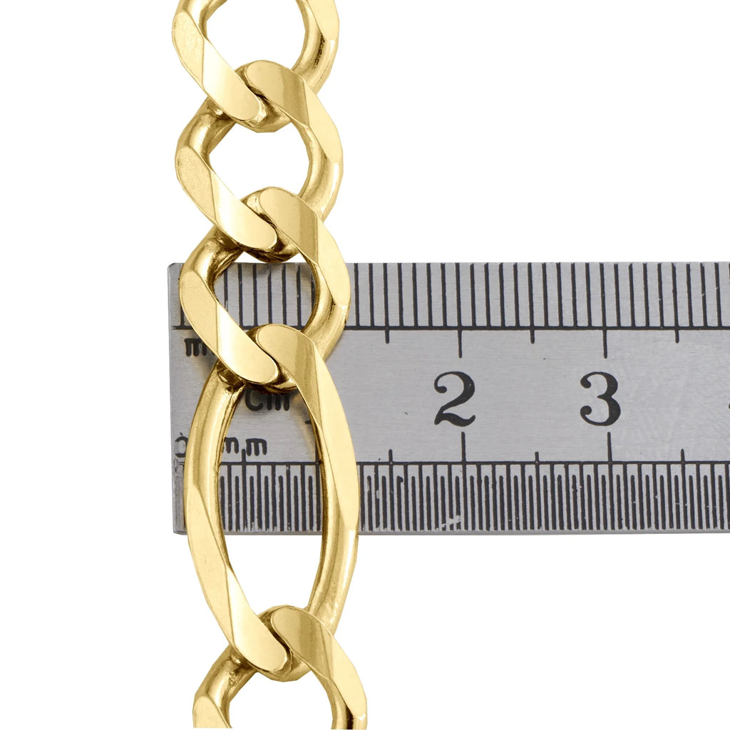 14K Yellow Gold 12mm Solid Figaro Link Chain Necklace 20 Inch V3087