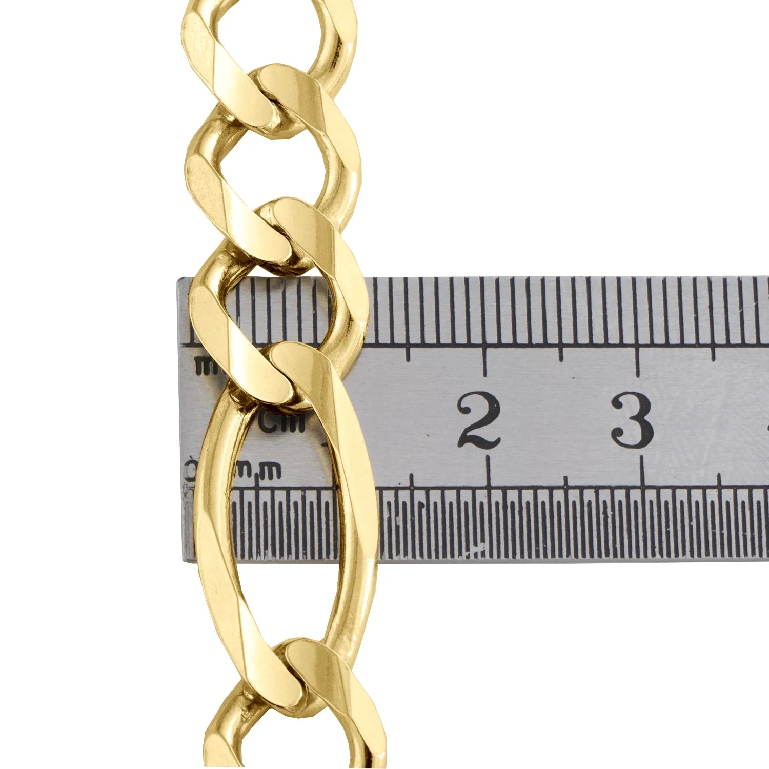 14K Yellow Gold 12mm Solid Figaro Link Chain Necklace 20 Inch V3087