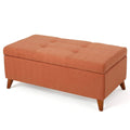Orange Fabric Storage Ottoman I11515