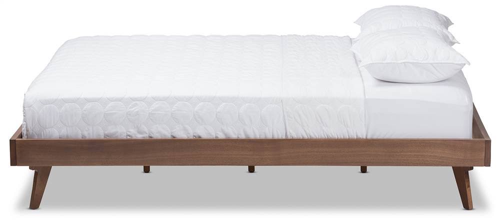 Solid Wood Bed Frame Full / Walnut Brown Y3582