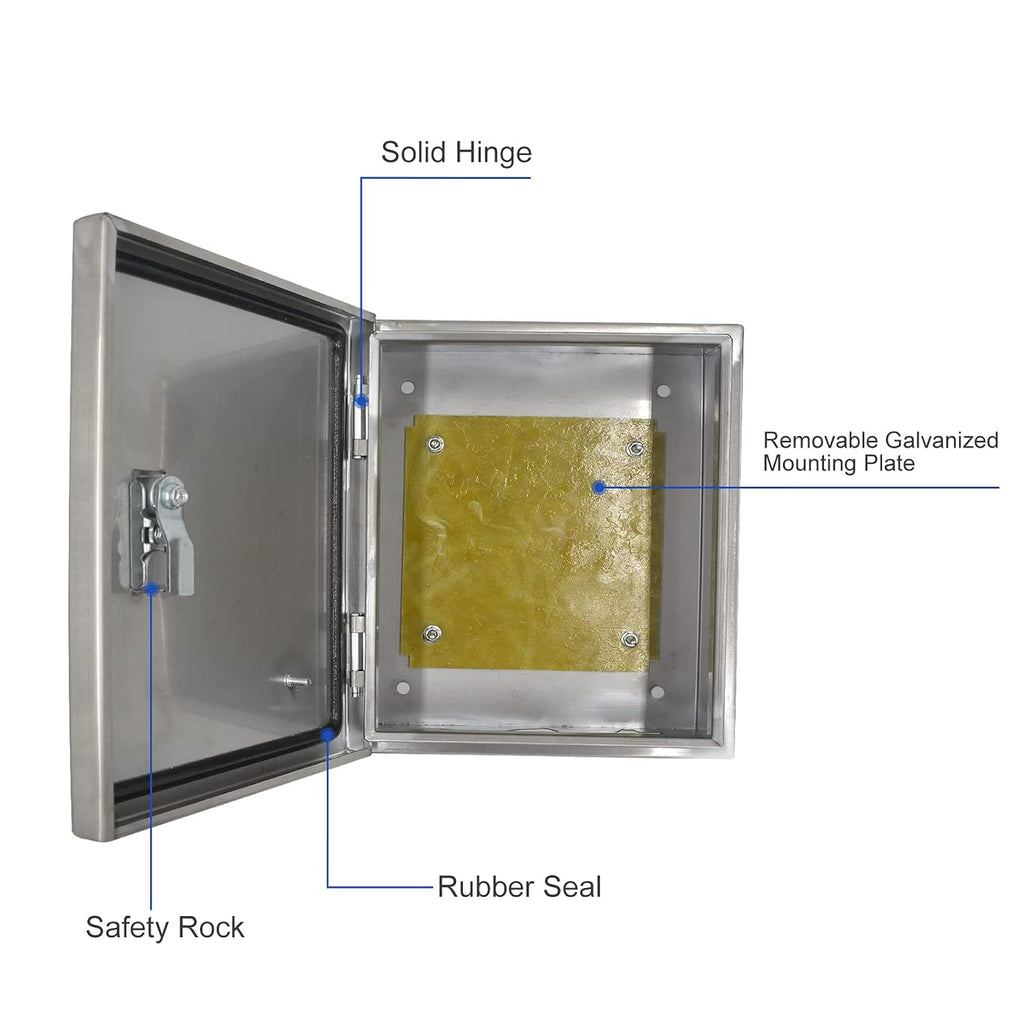 304 Stainless Steel IP65 Waterproof Junction Box with Lock (11.8x 9.8x 5.5) Z681770