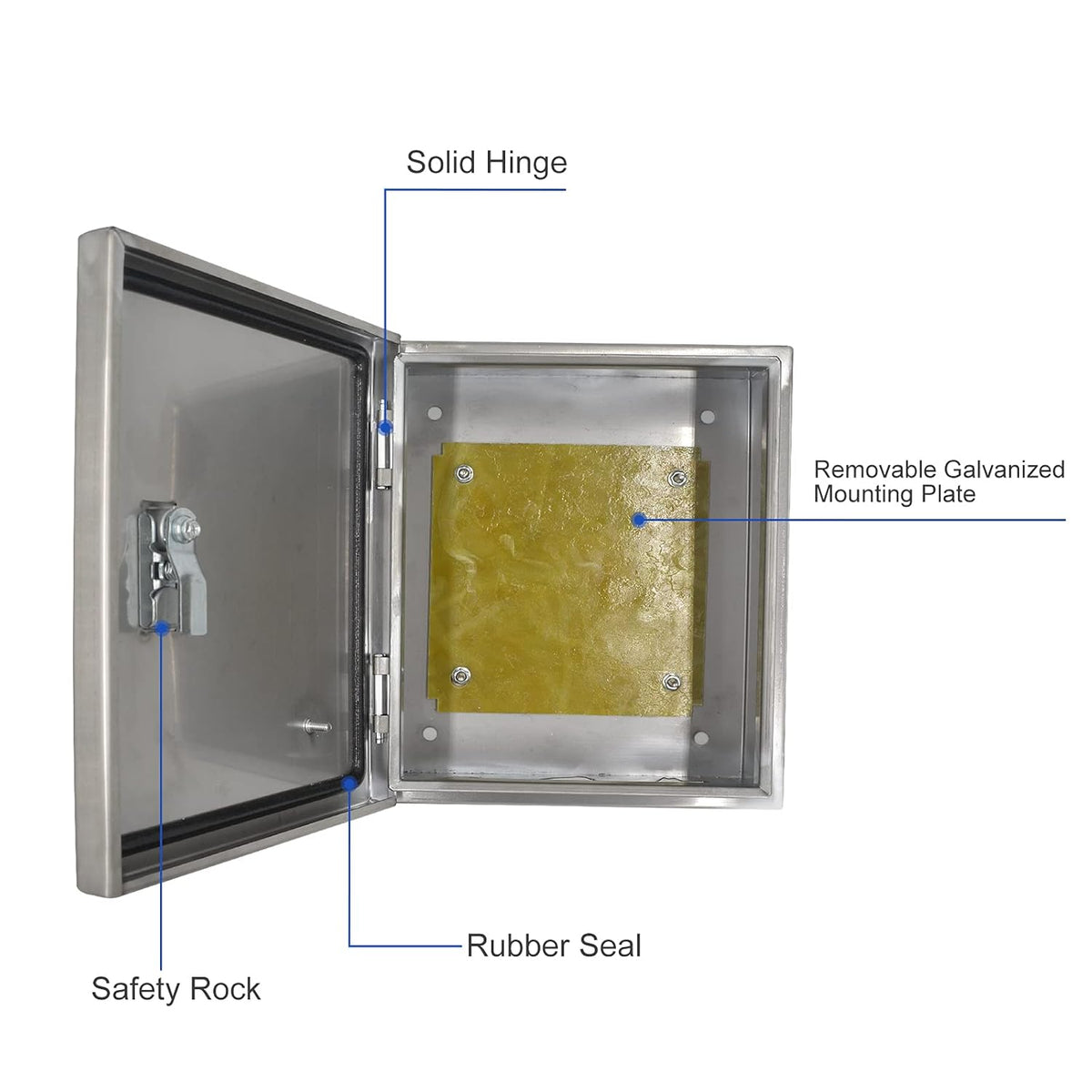 304 Stainless Steel IP65 Waterproof Junction Box with Lock (11.8x 9.8x 5.5) Z681770