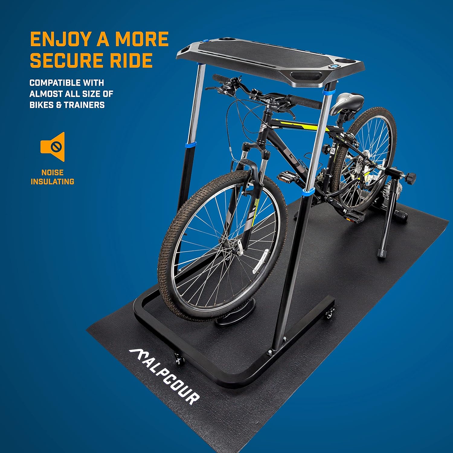 Bike Trainer Mat 36”x78” Water-resistant Anti-slip Noise Insulation T2965