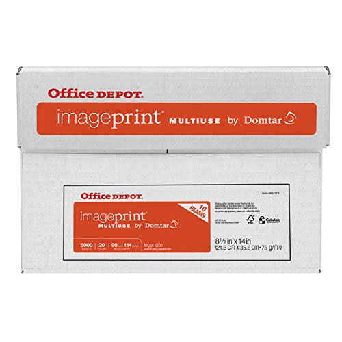 8 1/2in x 14in 20 lb White Multiuse Paper, 500 Sheets per Ream, Case of 10 Ream I72283