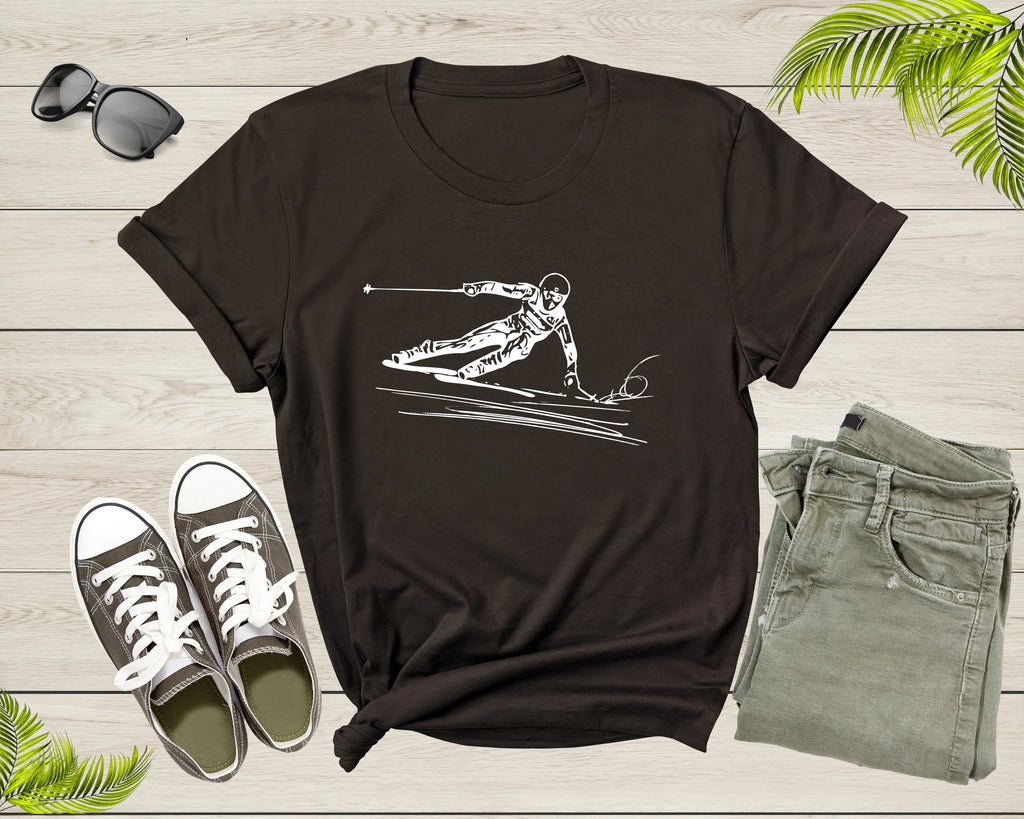 Ski Downhill Slalom Skier T-Shirt E101978