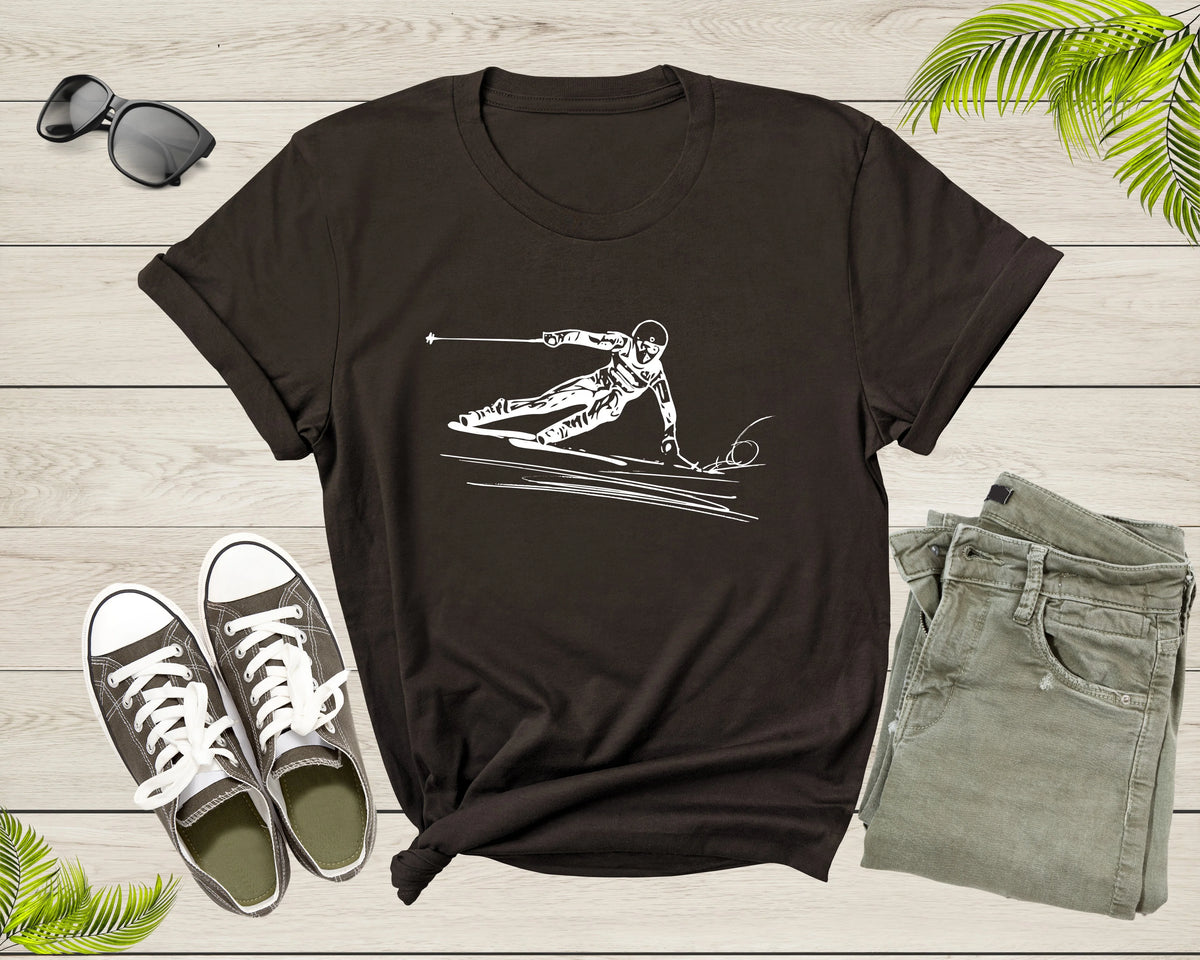Ski Downhill Slalom Skier T-Shirt E101978
